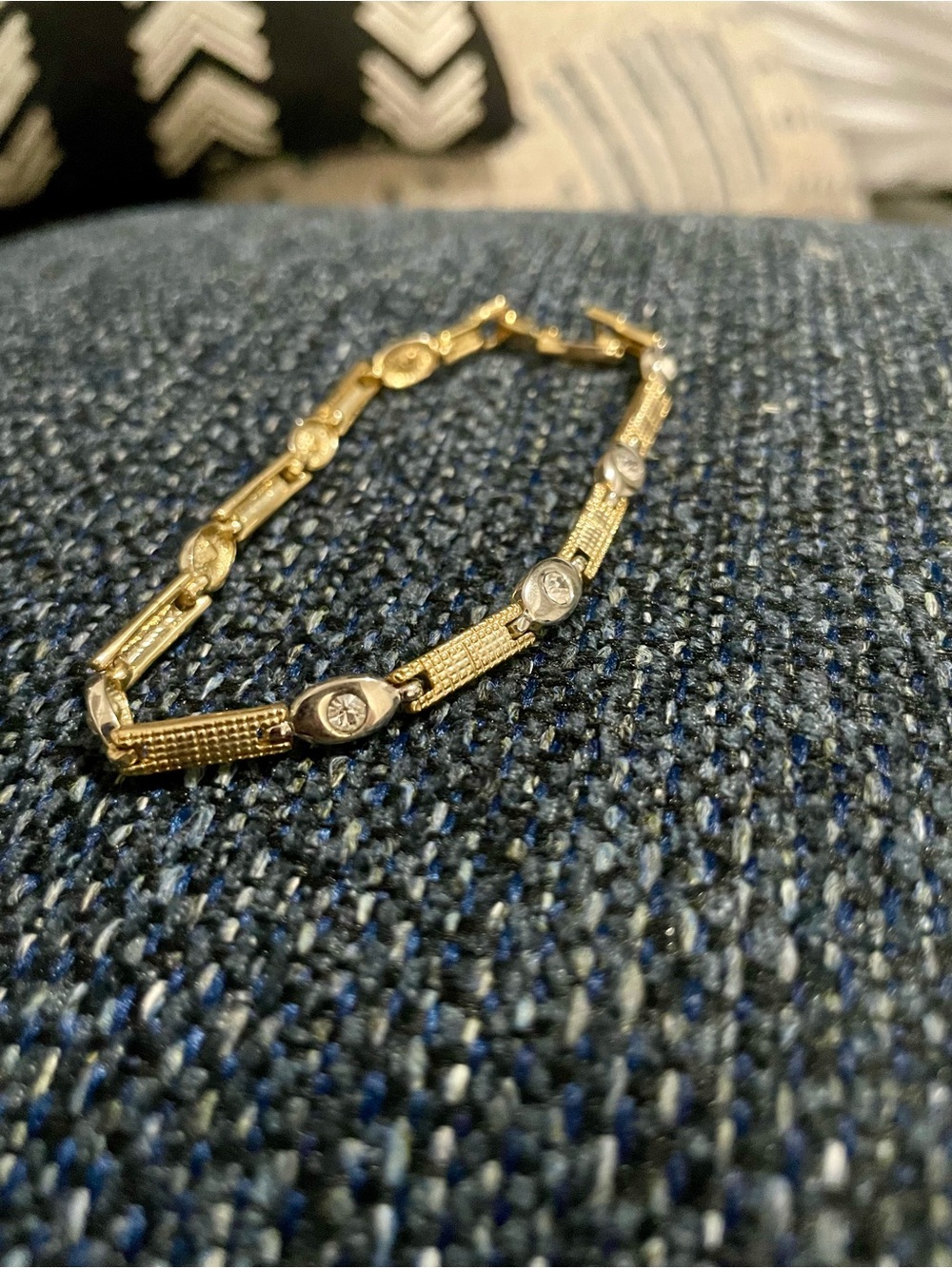 Elegant Gold-Tone Bracelet with Crystal Accents